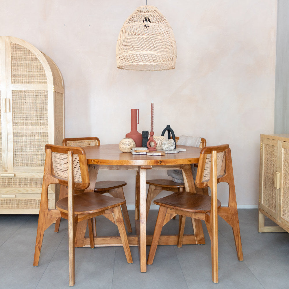 Cadeira de jantar com encosto em Rattan -Hela