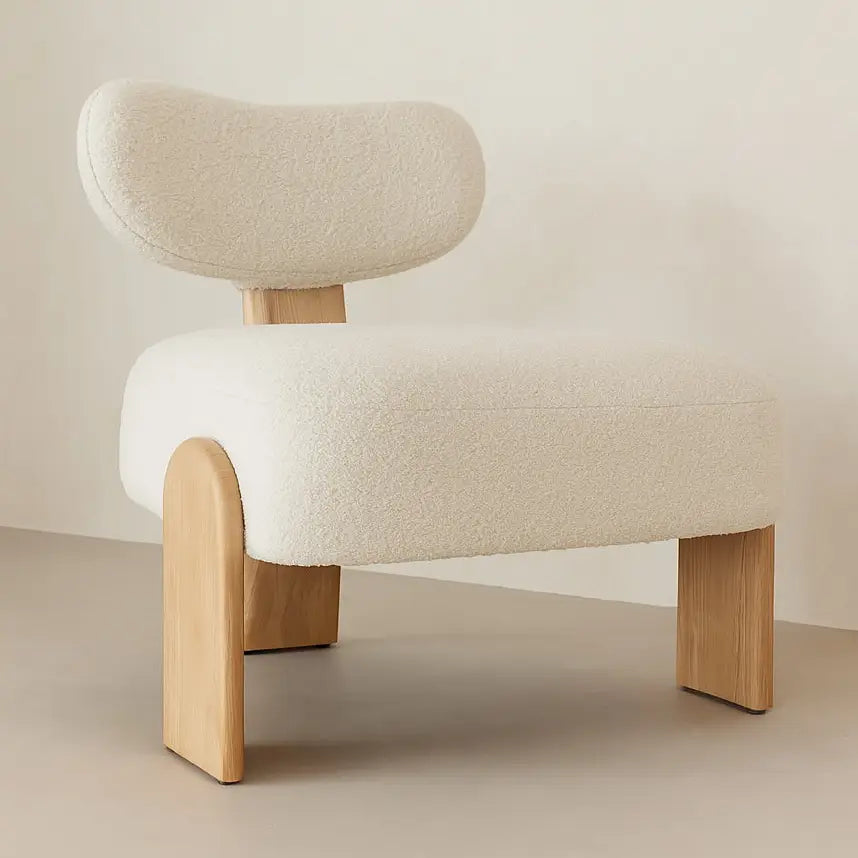 Poltrona em tecido bouclé branco - Hella